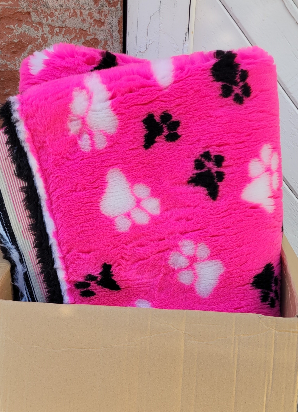 NonSlip Cerise with Black & White Paws